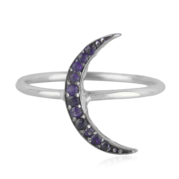 New Moon Sapphire Ring -  Sterling Silver