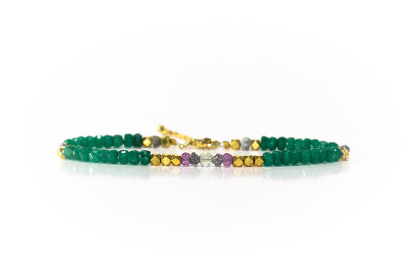 Perseids Power Bracelet; Emerald Bracelet of Abundance